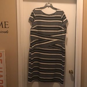 Black and White strip dress.